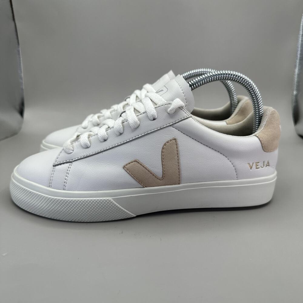 Veja White Sneakers with Beige Accents - Picture 2 of 9